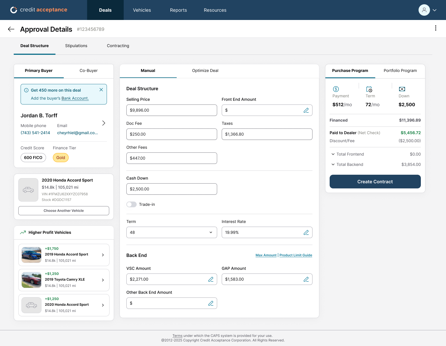 After: the redesigned dealer application flow