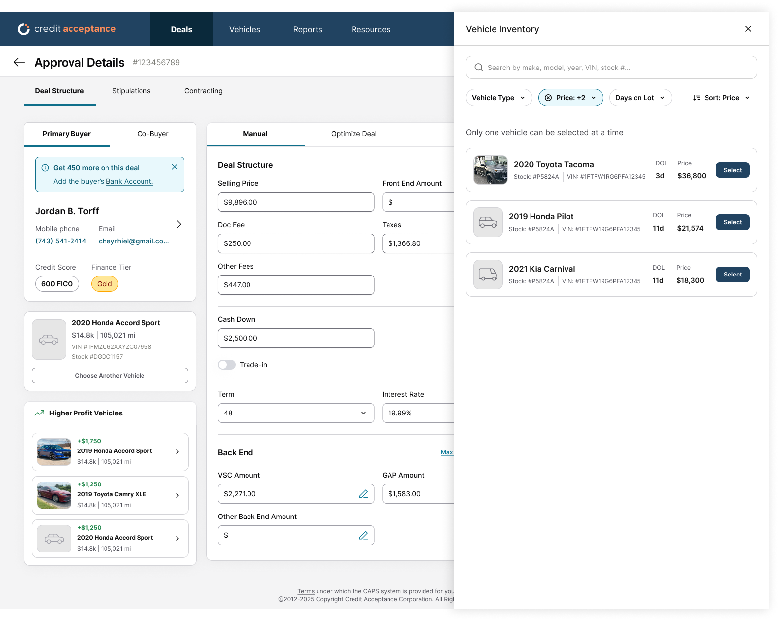 After: the redesigned dealer application flow